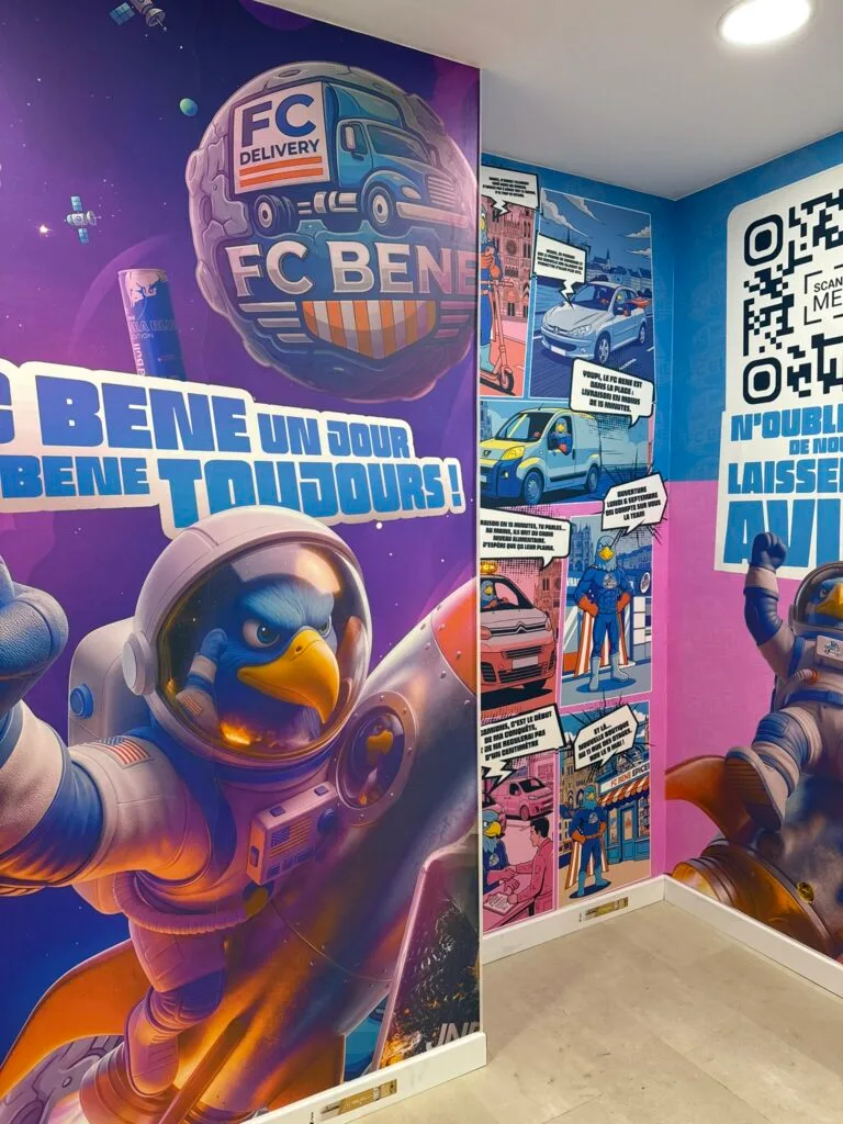 Décoration murale intérieure illustrée pour un bar ou club à Amiens